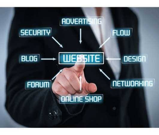 Website design and SEO service image showing responsive website and search optimization