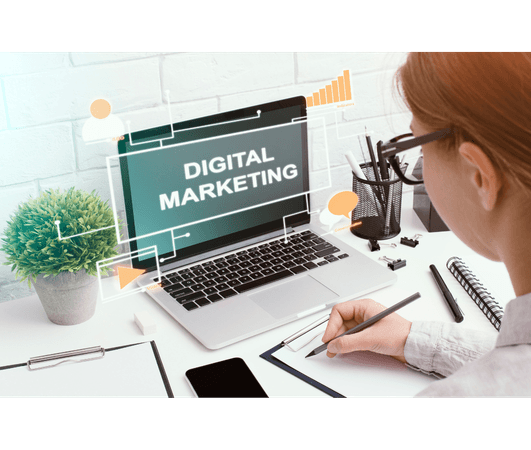 Digital marketing consultancy image showing strategy planning and business growth guidance