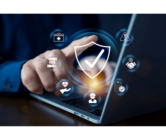 Cyber brand protection image showing online security and brand reputation management