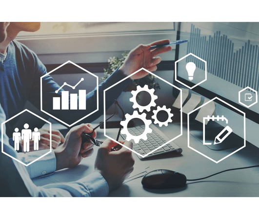 Landing page and sales funnel illustration showing lead generation and conversion system